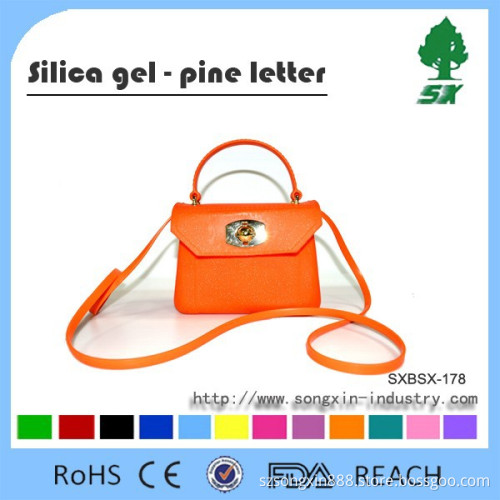 Hot Sale Portable Silicone Handbag/Silicone Chain Bag/Silicone Strap Bag